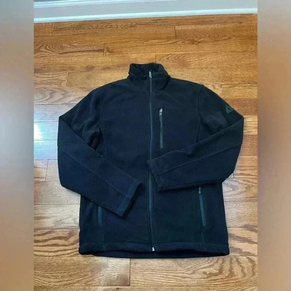 London Fog Men's Full Zip Fleece Black Jacket Sz M - Picture 6 of 9